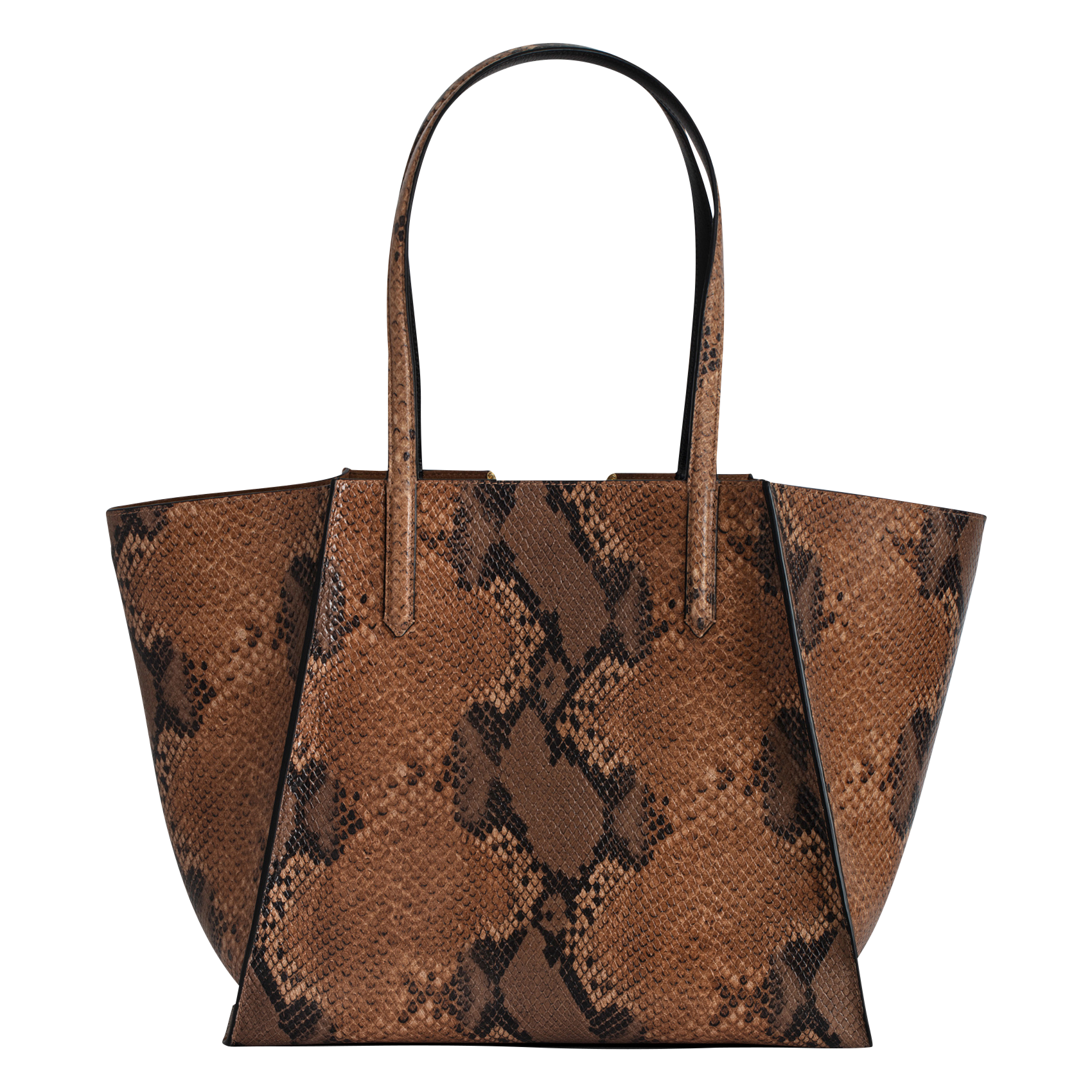 LE BORDERLINE - Sac cabas en cuir imprimé | Marron
