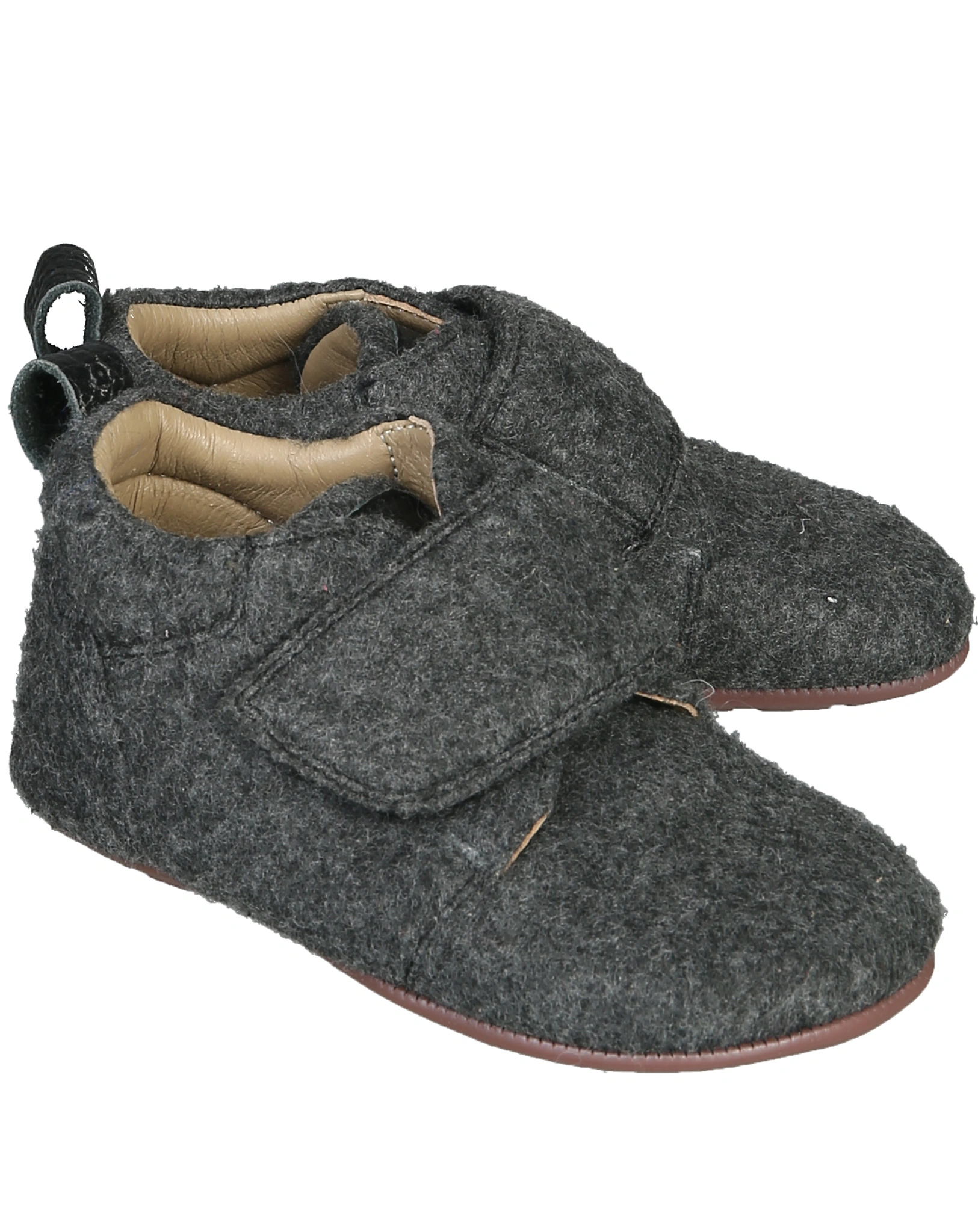 Klett-Krabbelschuhe TANNU WOOL in dark grey
