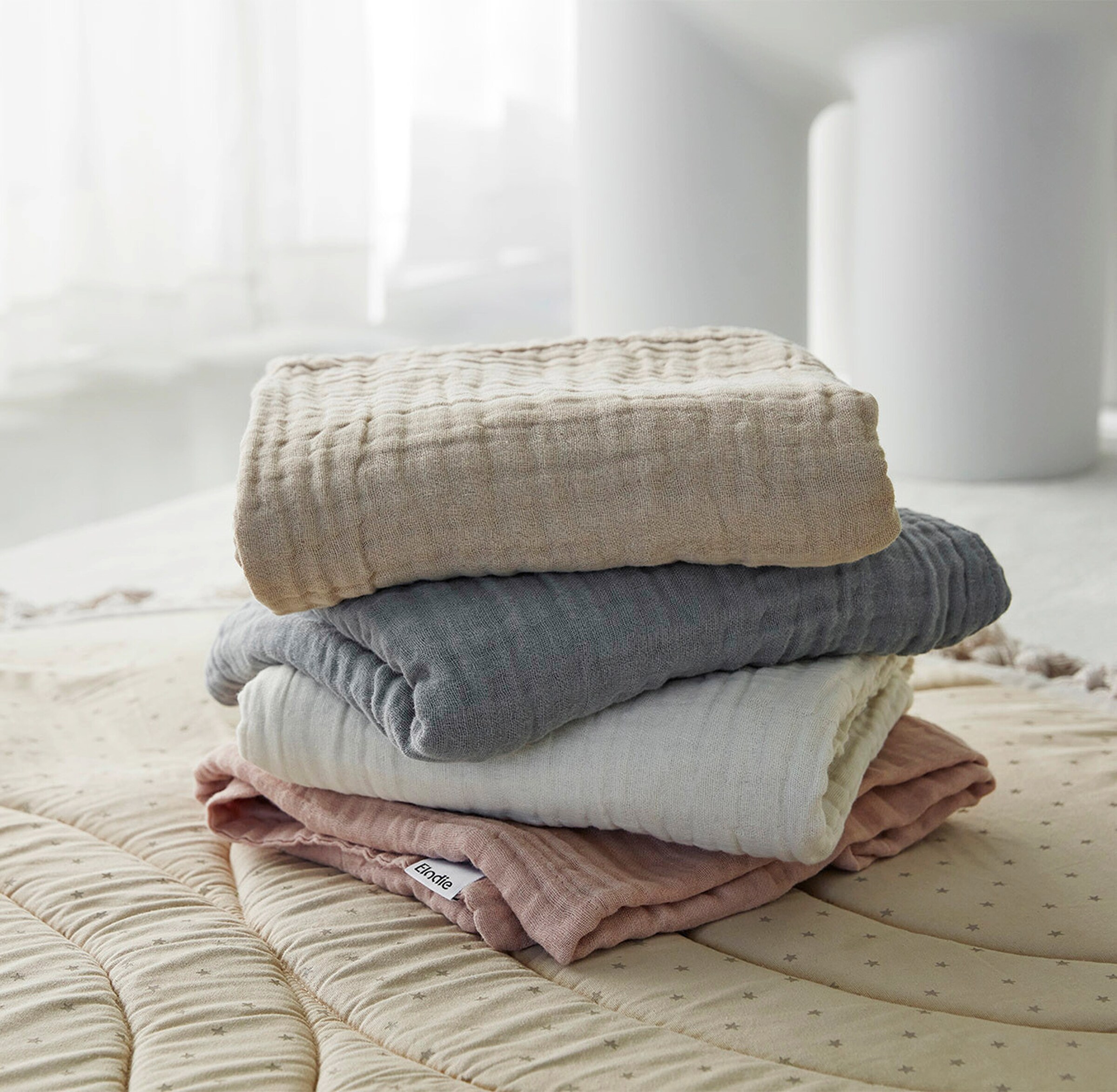 Elodie Crinkled Blanket - Pure Khaki