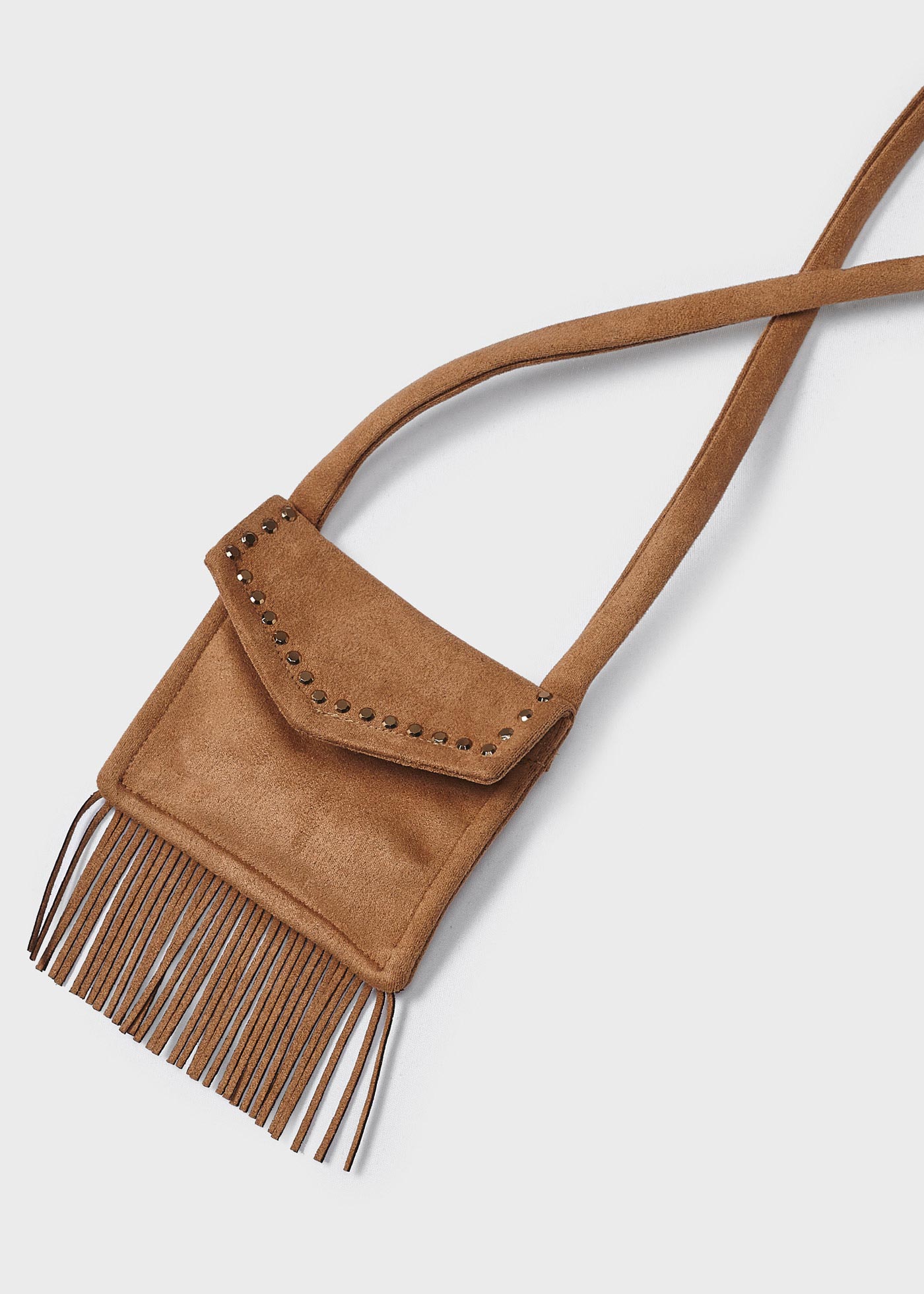 Vestido com bolsa de camurça para meninas