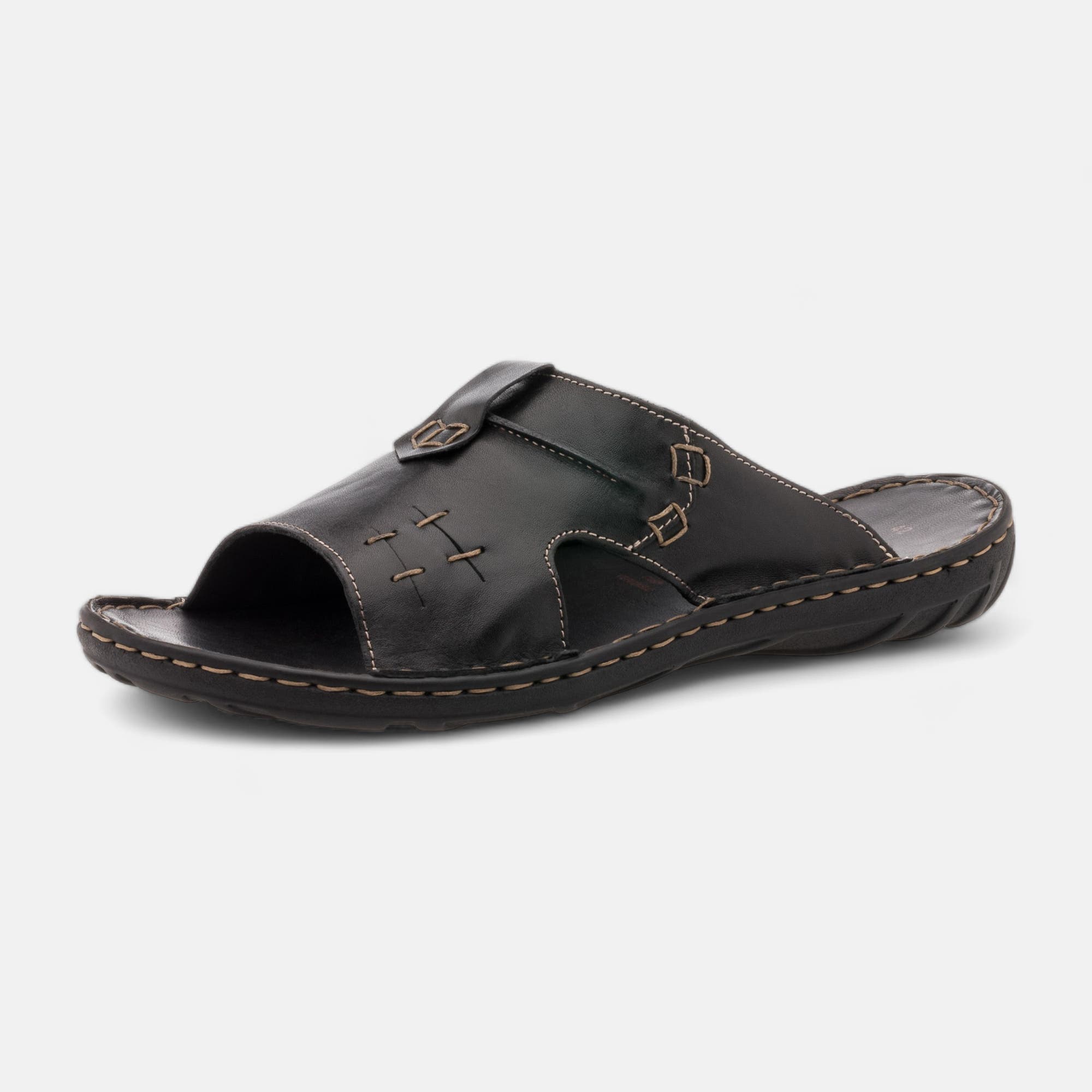 Mules Homme en cuir noir