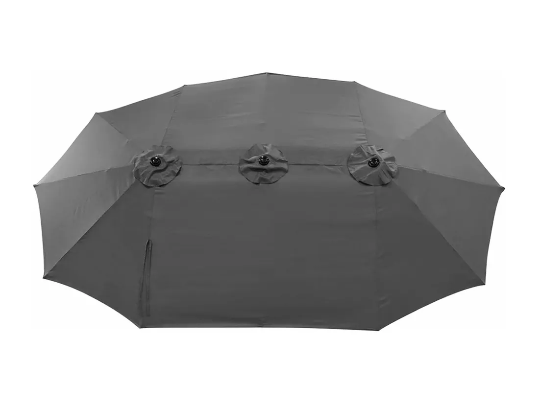 Parasol double 2x4m LINAI gris - HAPPY GARDEN
