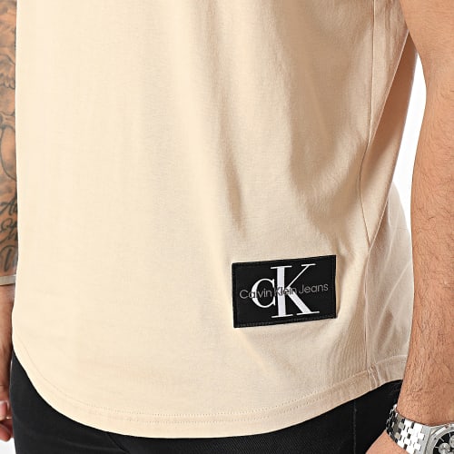 Tee Shirt Oversize Badge Round 3482 Beige