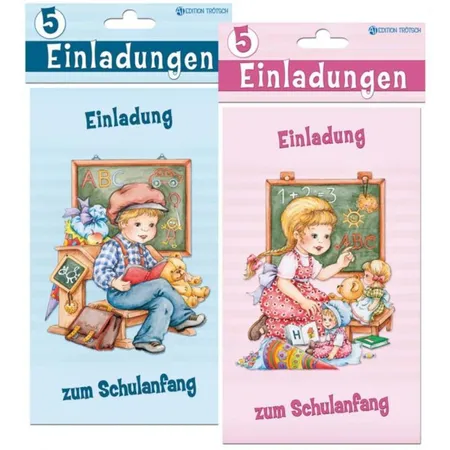 Trötsch Einladung Zum Schulanfang5 Stück, sortiert