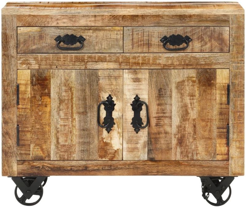 vidaXL - Dressoir - Massief Ruw Mangohout - 80x30x65 cm