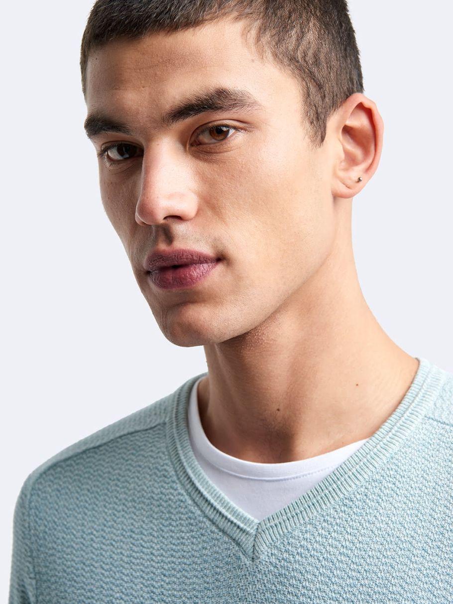 Pull col V en coton