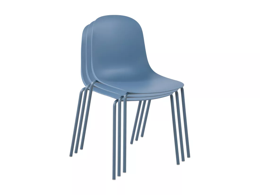 Chaise de conférence - Plastique - Bleu - Hardin