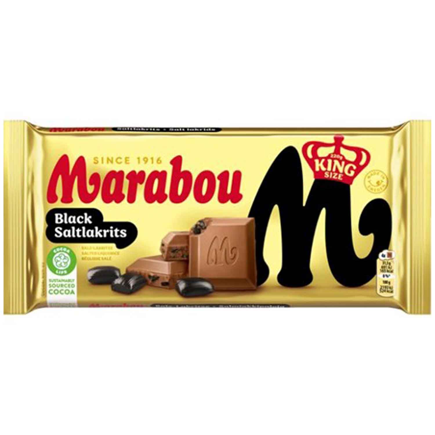 Marabou Tafelschokolade Black Salzlakritz 220g King Size MHD:23.6.25