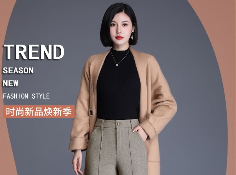 Jeonseon - Mid Rise Plain Straight Leg Dress Pants