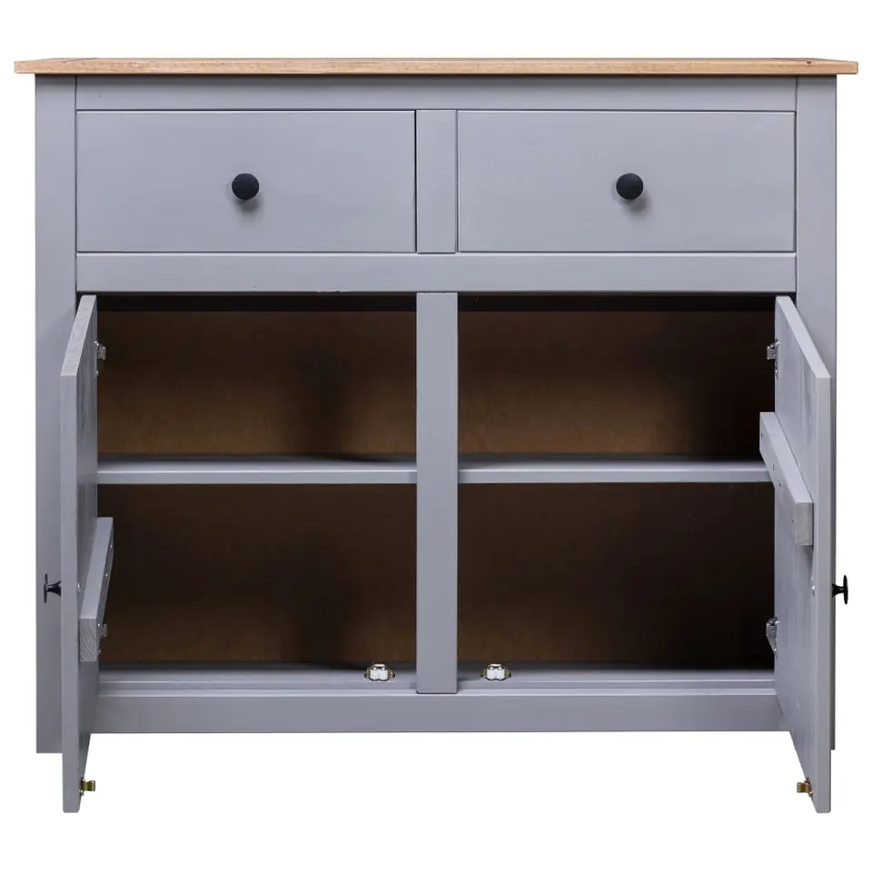 vidaXL - Dressoir - Grijs - Grenenhout