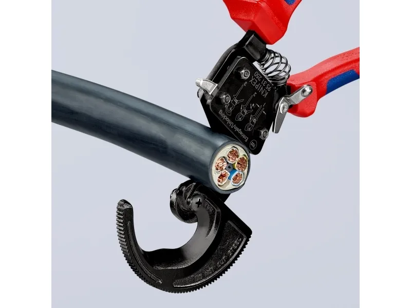 Knipex 95 31 250, Håndkabelskærer, Blå, Rød, Stål, Sort, Blå, Rød, 3,2 cm, REACH