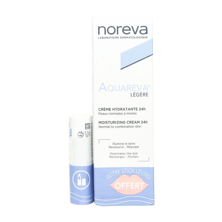 Crème hydratante légère 40ml + stick lèvres offert