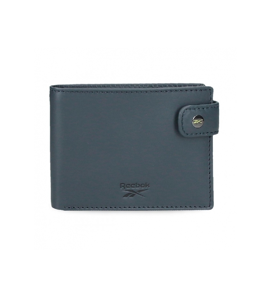 Carteira horizontal Reebok Switch com fecho de encaixe, azul marinho.
