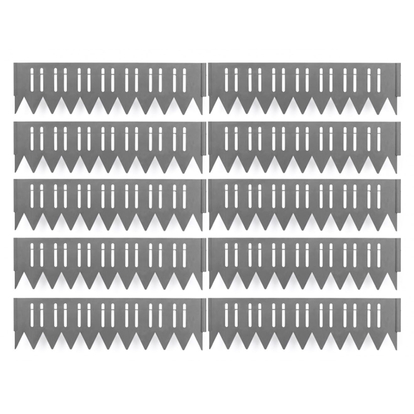 Pratik Garden 10 bordurettes stop herbe spéciale tonte grises - 50x55x136 cm