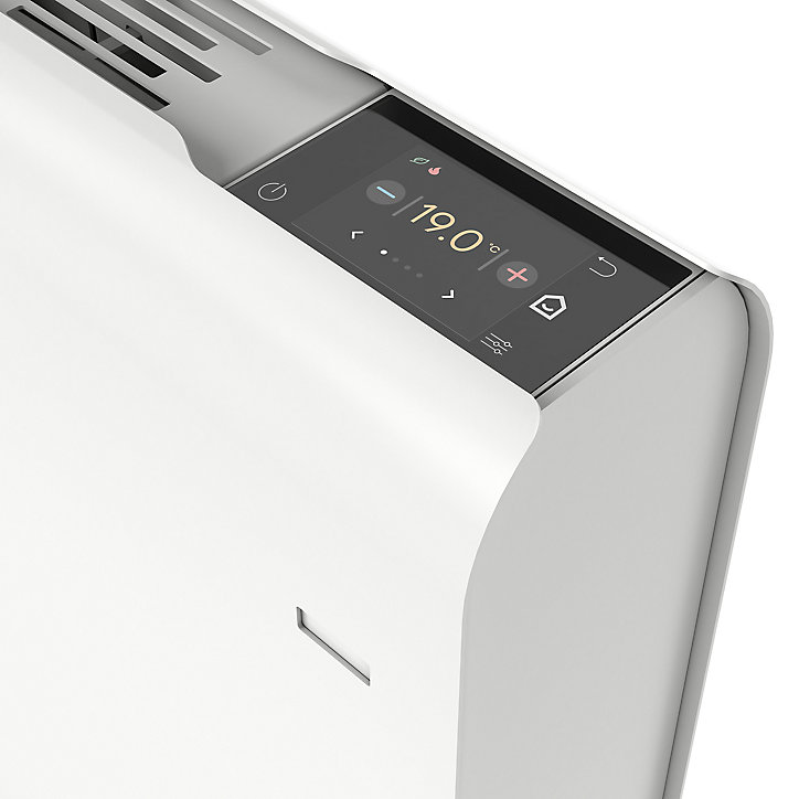 Radiateur connecté électrique à inertie sèche GoodHome Iriya blanc 1500W horizontal