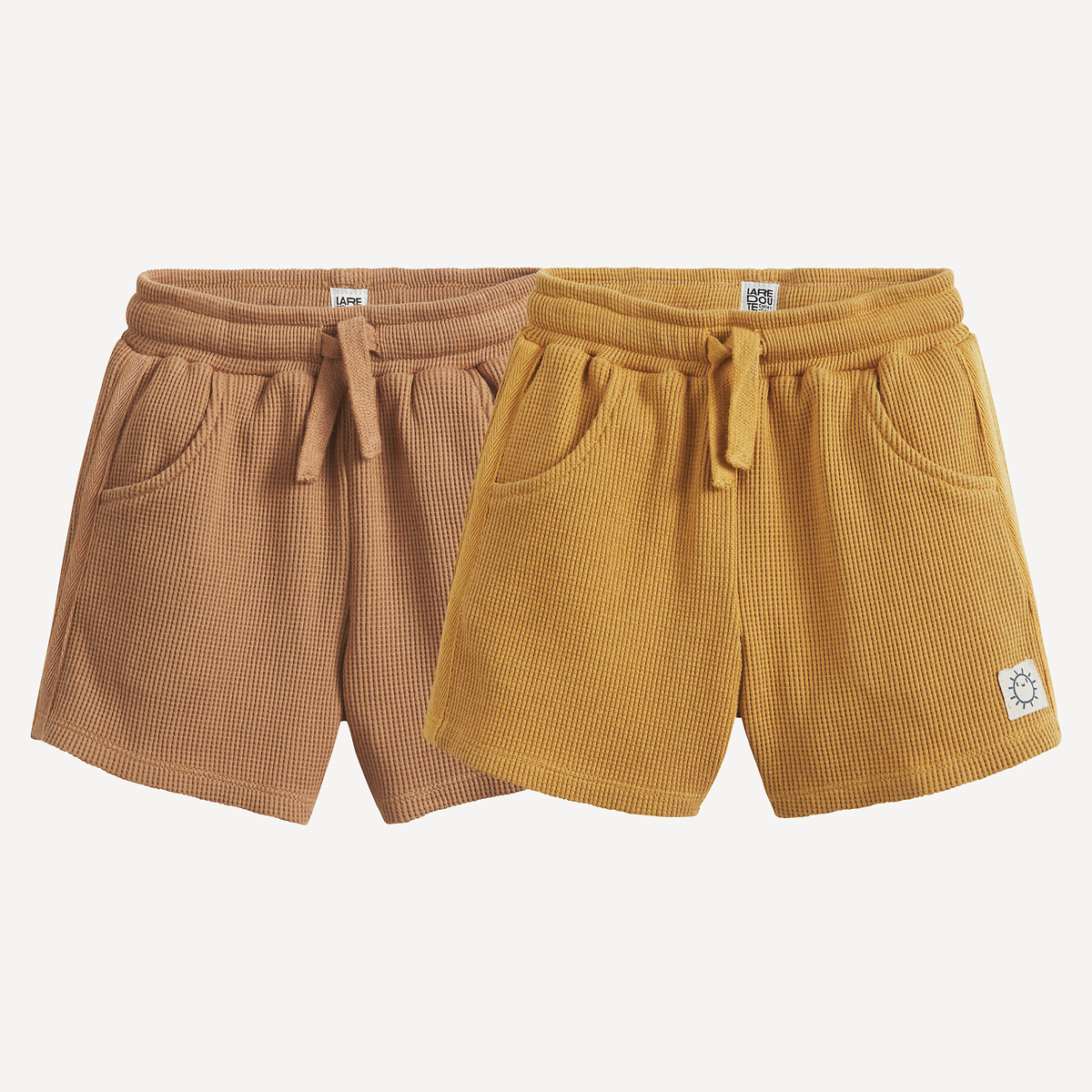 COLEÇÃO LA REDOUTE<br>Conjunto de 2 shorts em malha favo de mel