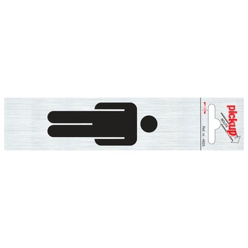 Pickup Alu deurbordje heren symbool staand 165x44 mm
