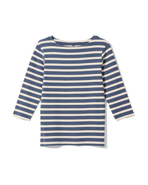 t-shirt femme col bateau bleu