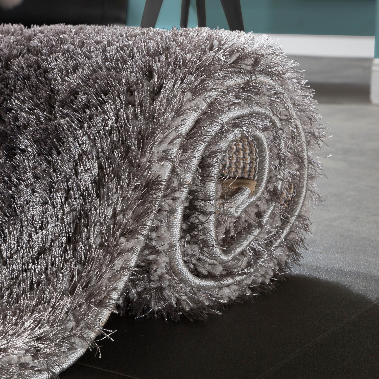 Paco Home Hochflor-Teppich »Touch 100« rechteckig 49 mm Höhe weicher Uni Shaggy mit Glanz Garn, Wohnzimmer