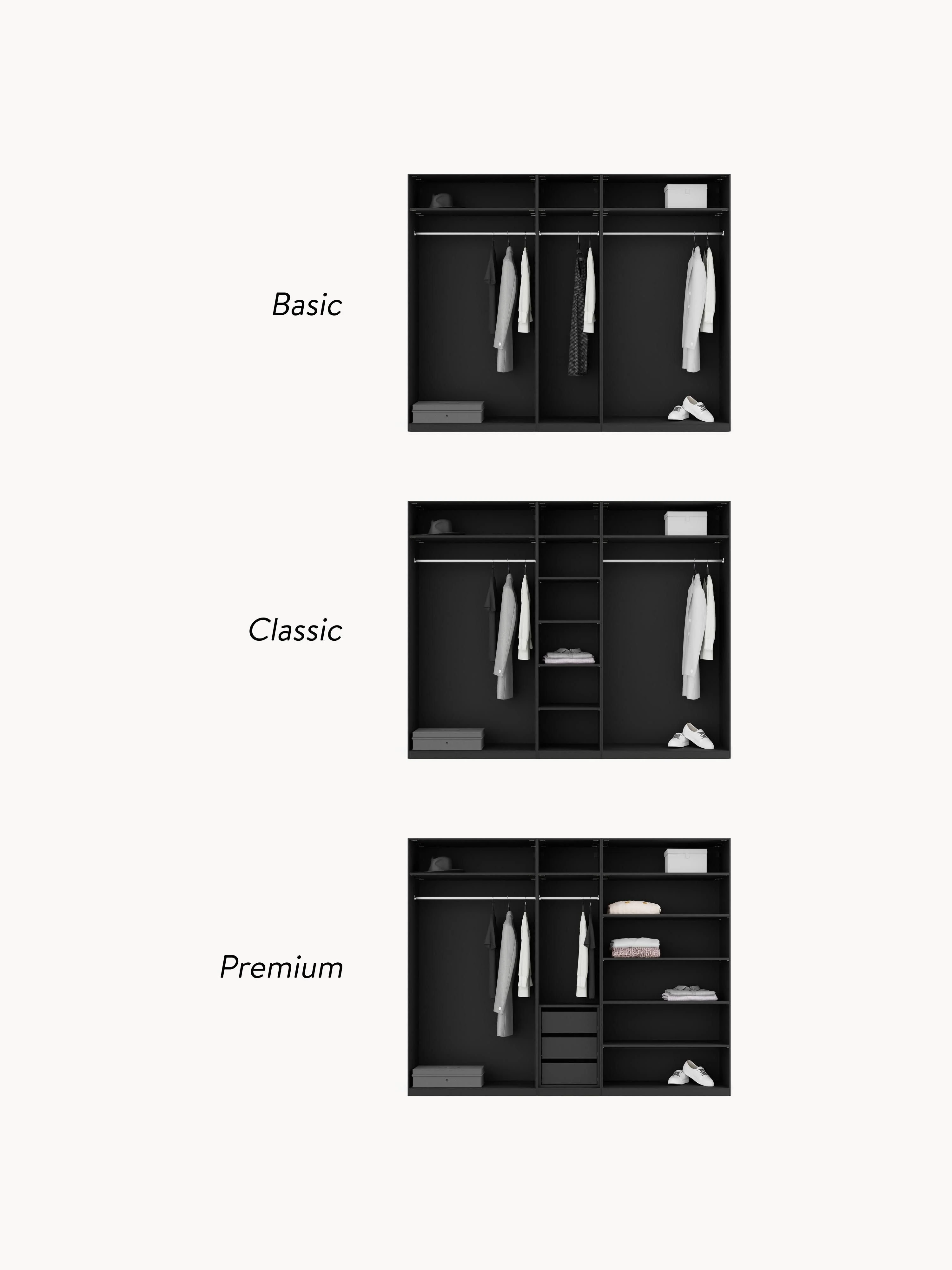 Modulaire draaideurkast Leon, 250 cm breed, diverse varianten