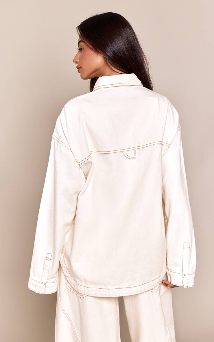 Ecru Chemise En Denim Oversize Petite