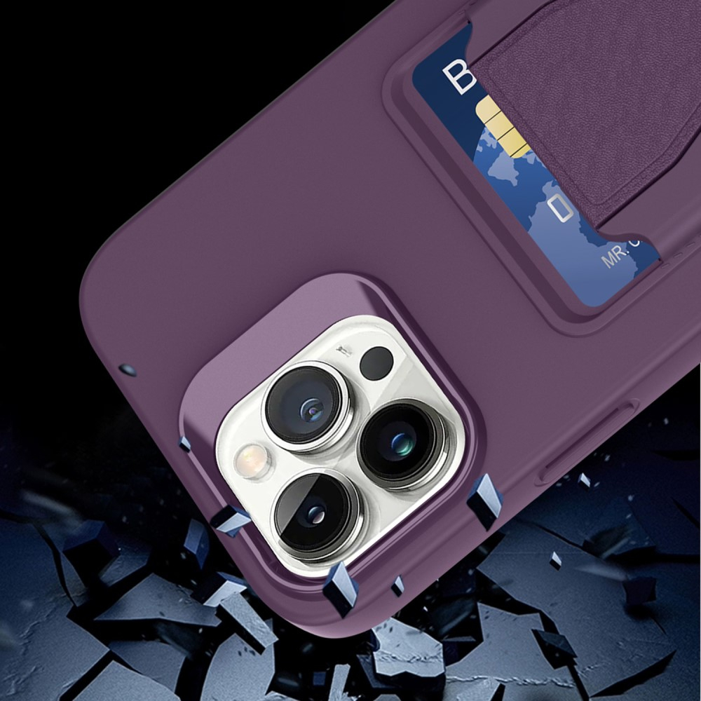 iPhone 14 Gummi Hülle mit Kartenfach   Kickstand Aufsteller - Dunkelgrün