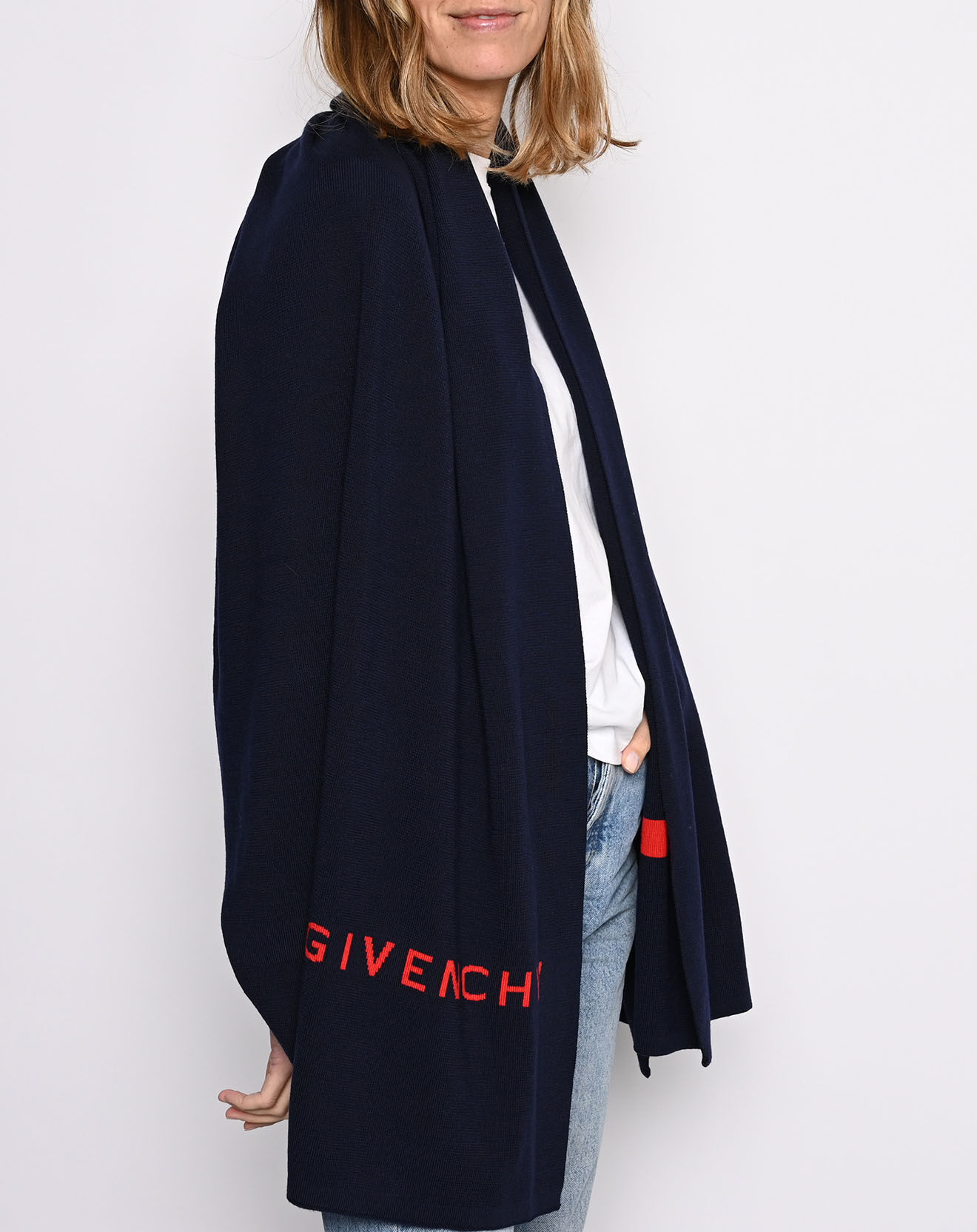 Givenchy Echarpe en Laine bleue - Neuf sans étiquette - 200x35 cm