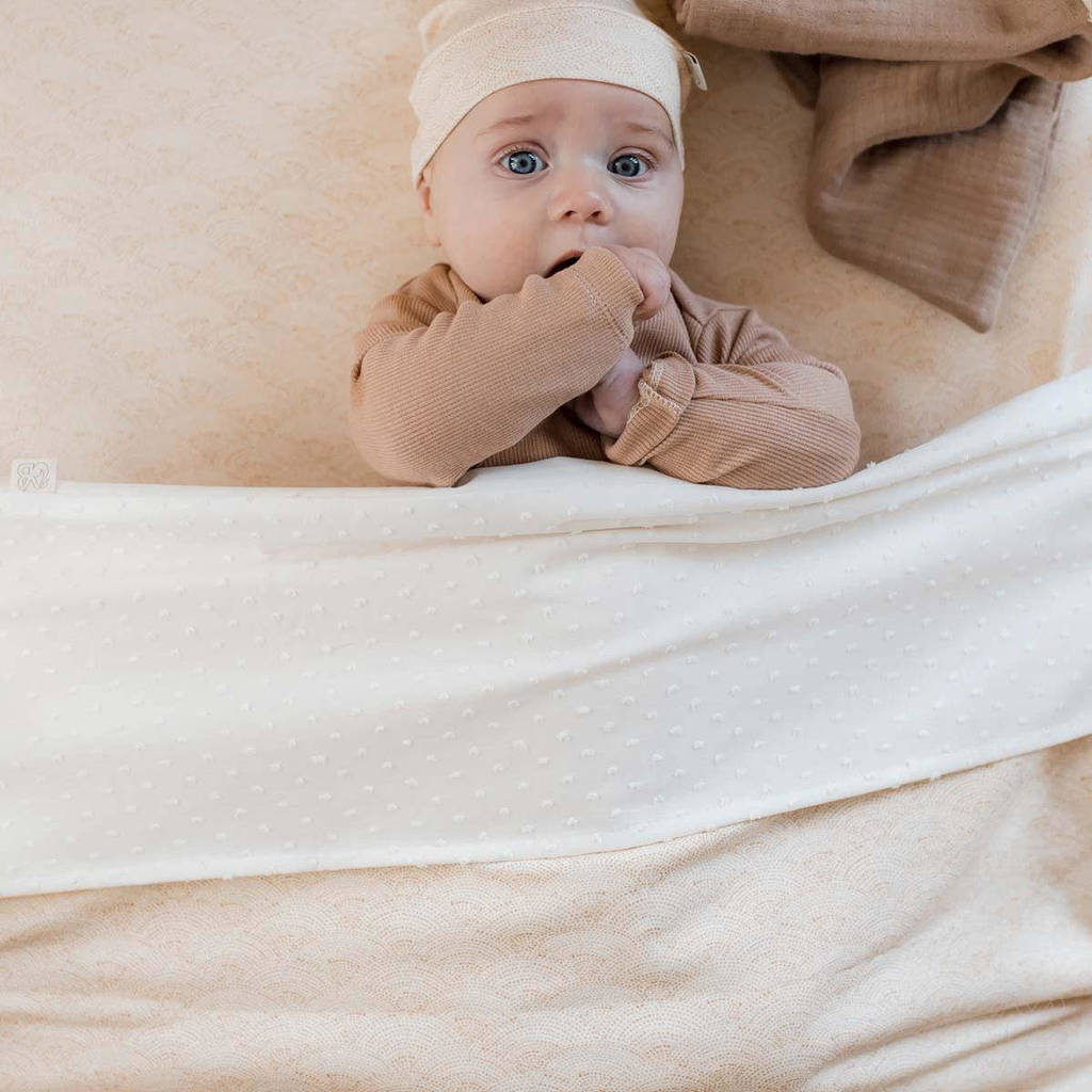 baby ledikantdeken Waves Hazelnut 100x140 cm beige