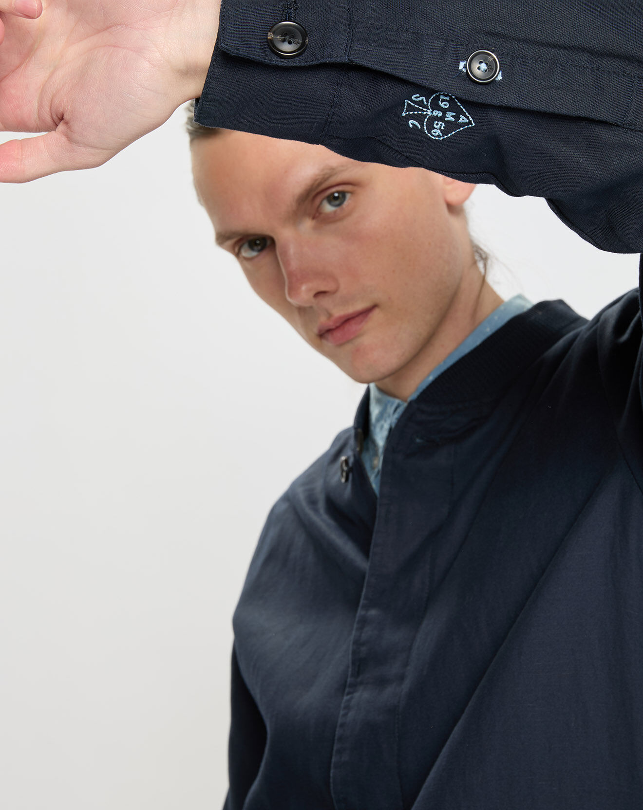 Scotch & Soda Blouson en Lin mélangé bleu marine