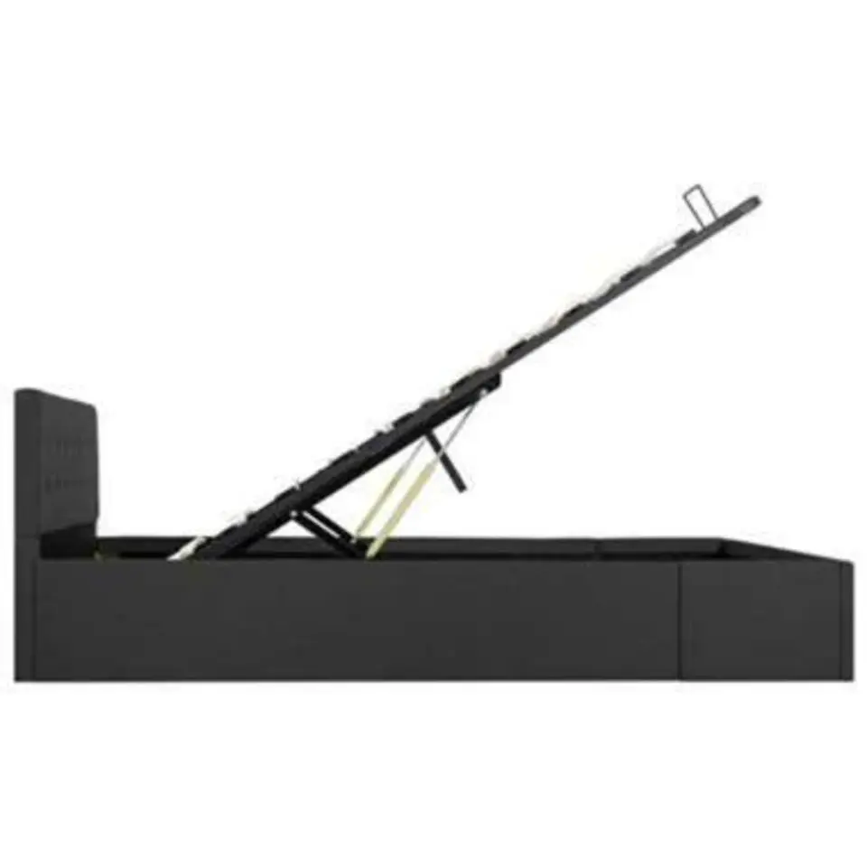 vidaXL - Bed met opbergruimte - Hydraulische - Donkergrijs - Stof - 140x200 cm