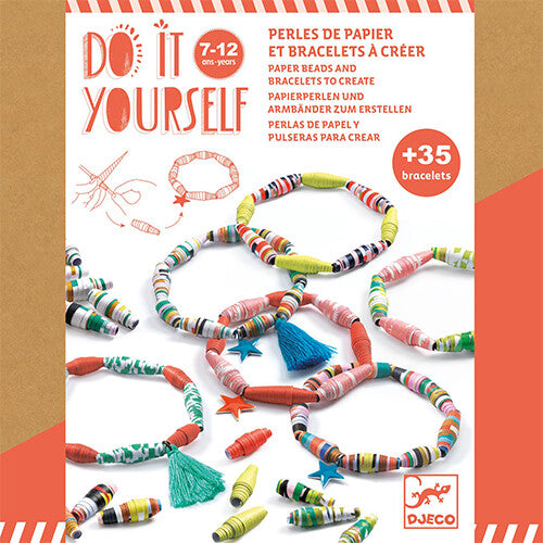 Djeco armbandjes maken papieren kralen - kleurrijk