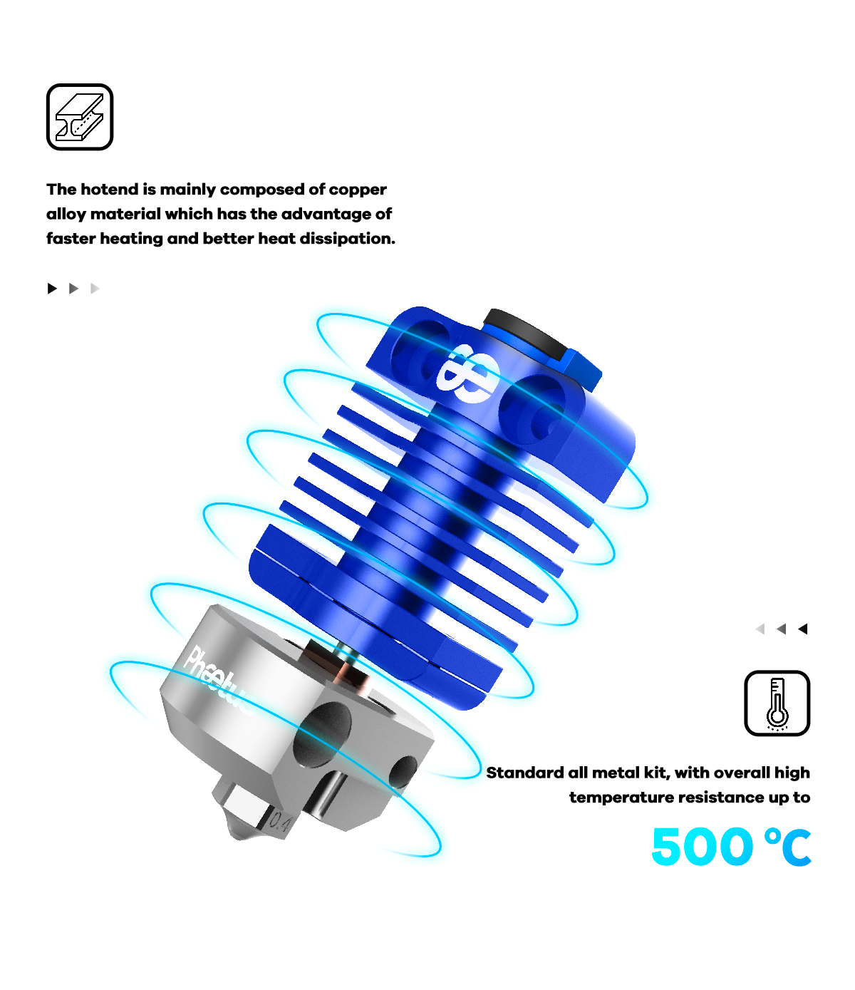 Phaetus  Dragonfly Hotend BMS, Blau    All-Metal Hotend für die gängisten DIY 3D Drucker