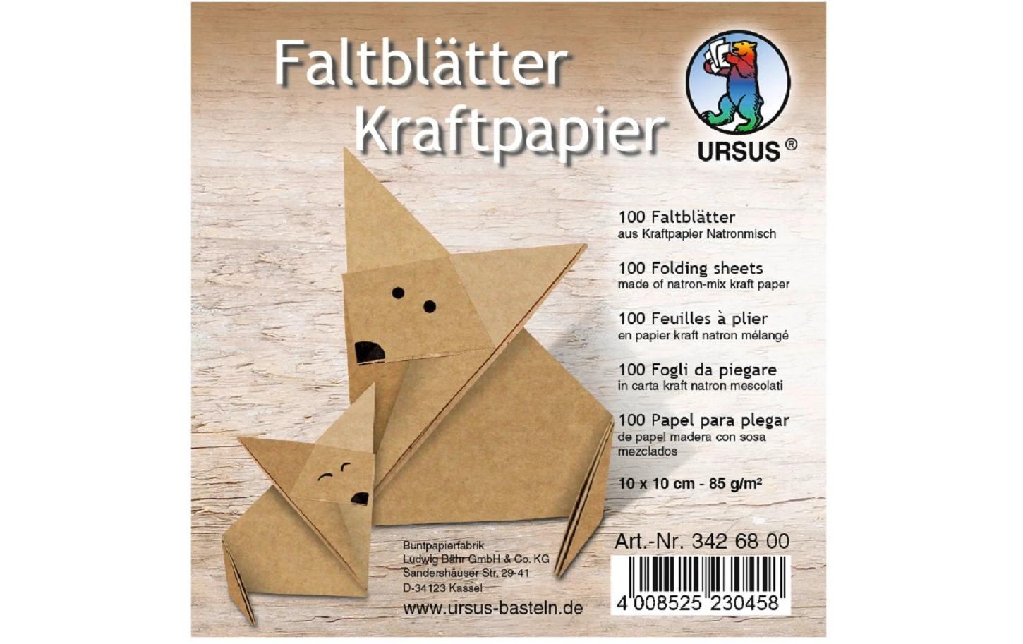 Faltblätter Origami 130 g/m², 10 x 10 cm, 100 BlattKraftpapier