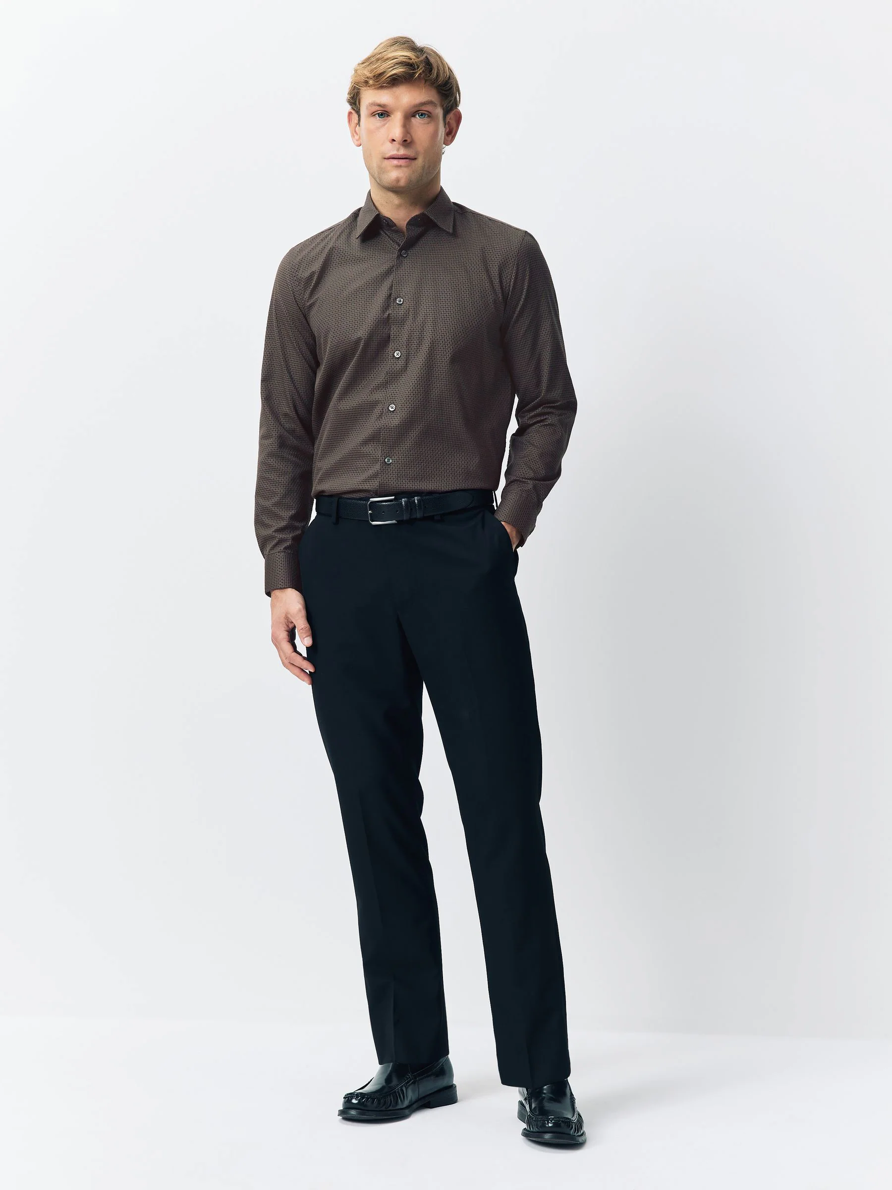 Zwart/goud - Smart Trimmed Long Sleeve Party Shirt