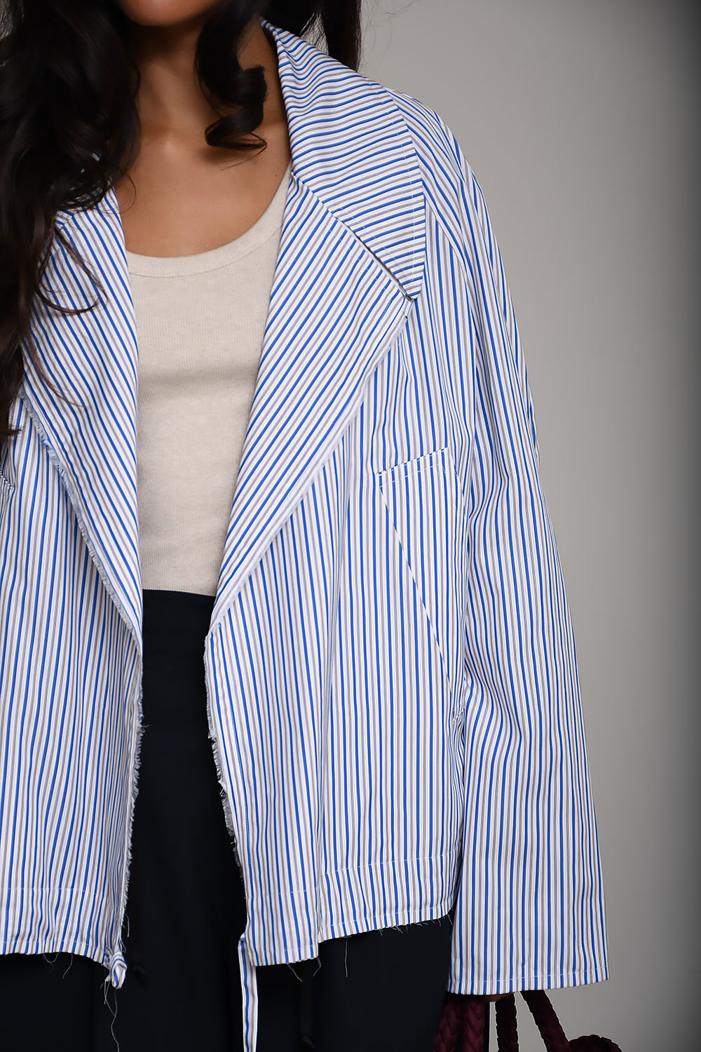 Bomber striped cotton shirt