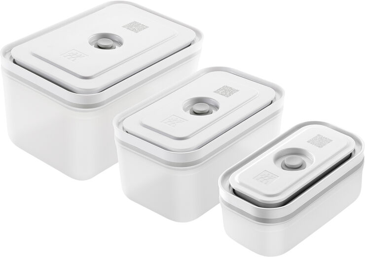 Zwilling Fresh & Save Vakuum beholdersæt 3d i plastik. S,M, L Hvid & grå