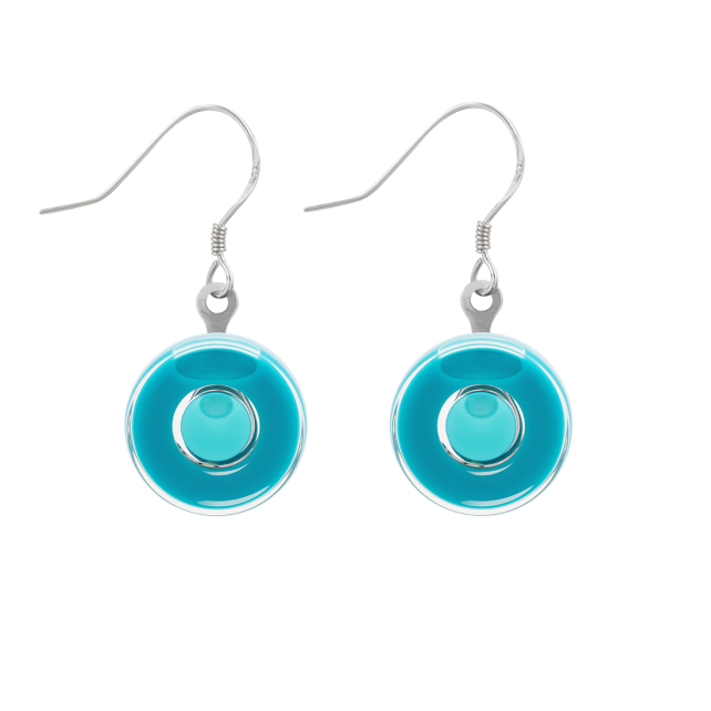 Boucles d'oreilles crochet en verre soufflé - Duo Milk
