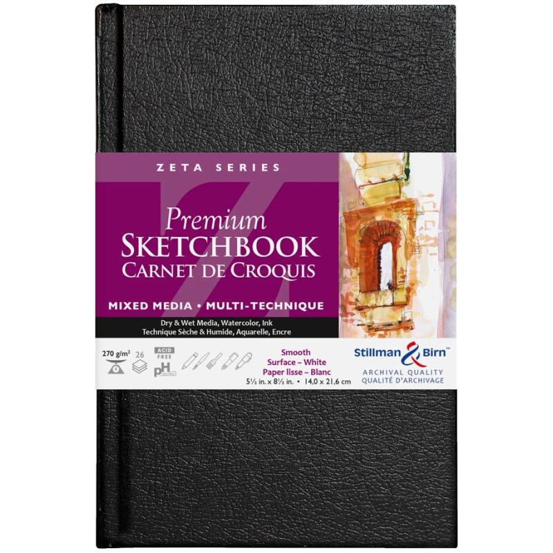 Zeta Series carnet rembordé rigide 26F 14x21,6cm 270g - Blanc