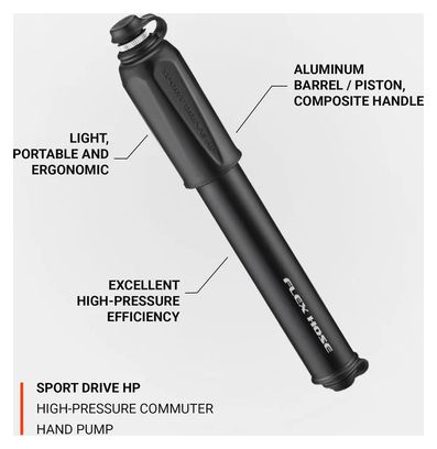 LEZYNE Pompe à main SPORT DRIVE HP Small Noir