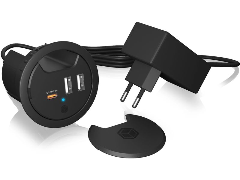 ICY BOX Tisch-Hub IB-HUB1407 USB Tischladegerät mit Power Delivery und Quick Charge