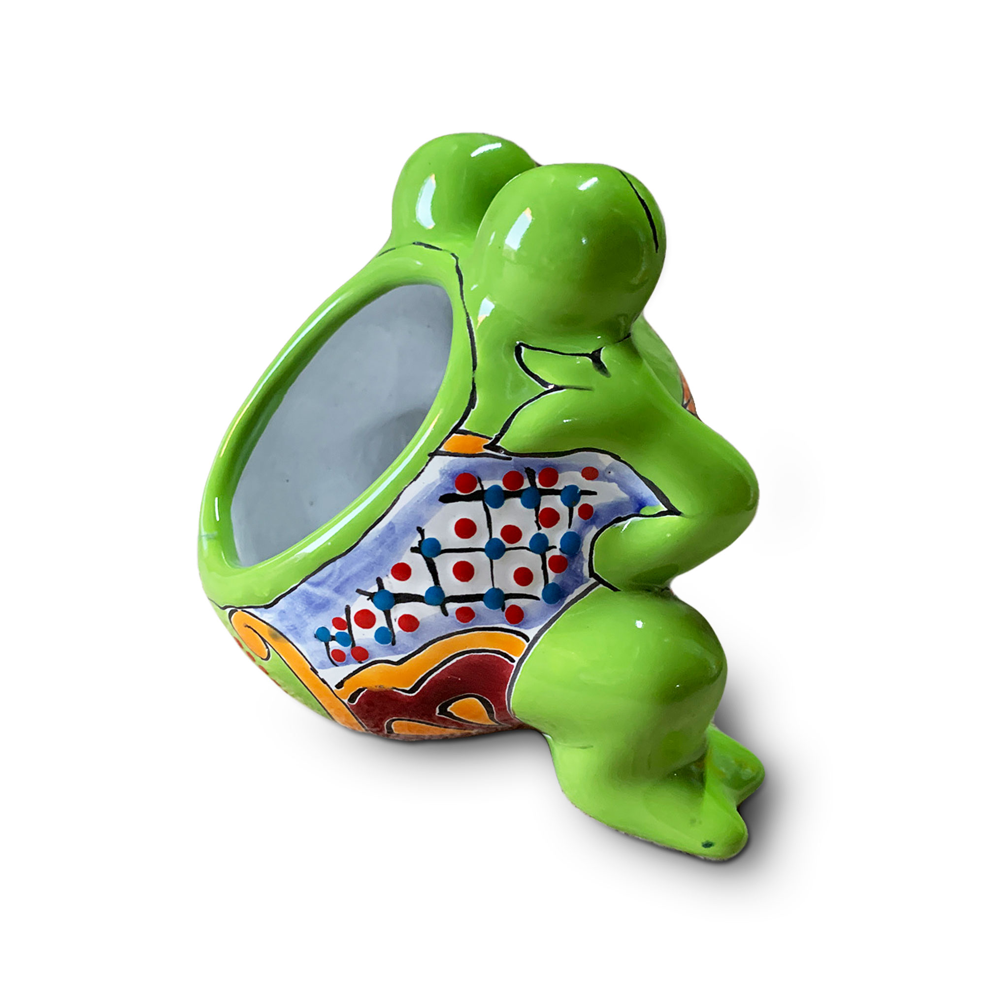 Pflanzgefäß 'Frosch', Keramik, grün, multicolor,  L 23 cm, B 15 cm, H 15 cm günstig bestellen