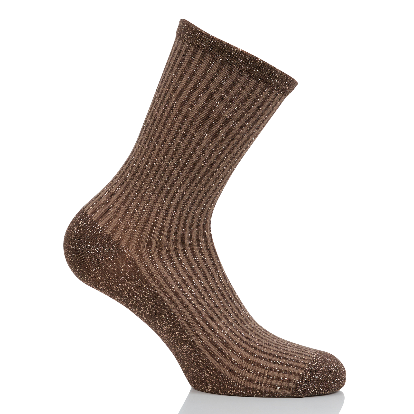 SEBBY - Chaussettes côtelées en coton bio mélangé | Marron