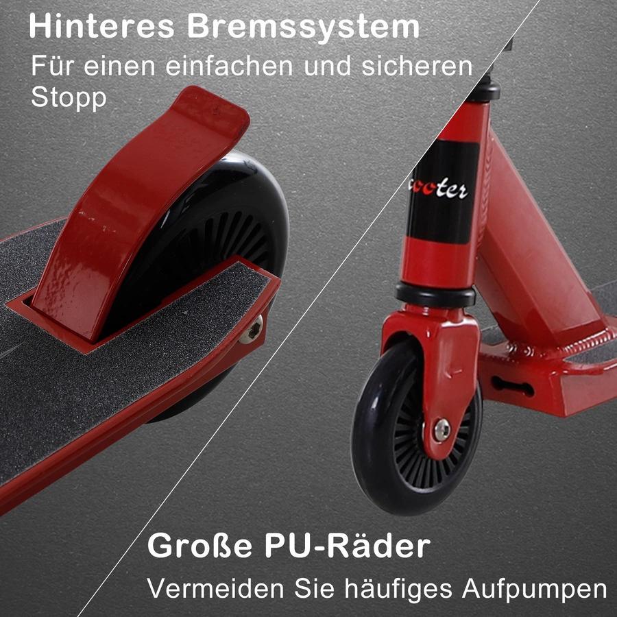 HOMCOM Tretroller für Kinder rot