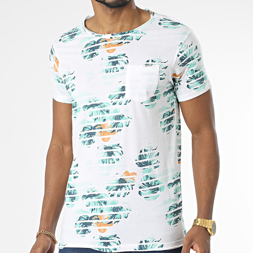 Tee Shirt A Poche Floral Zonia Blanc