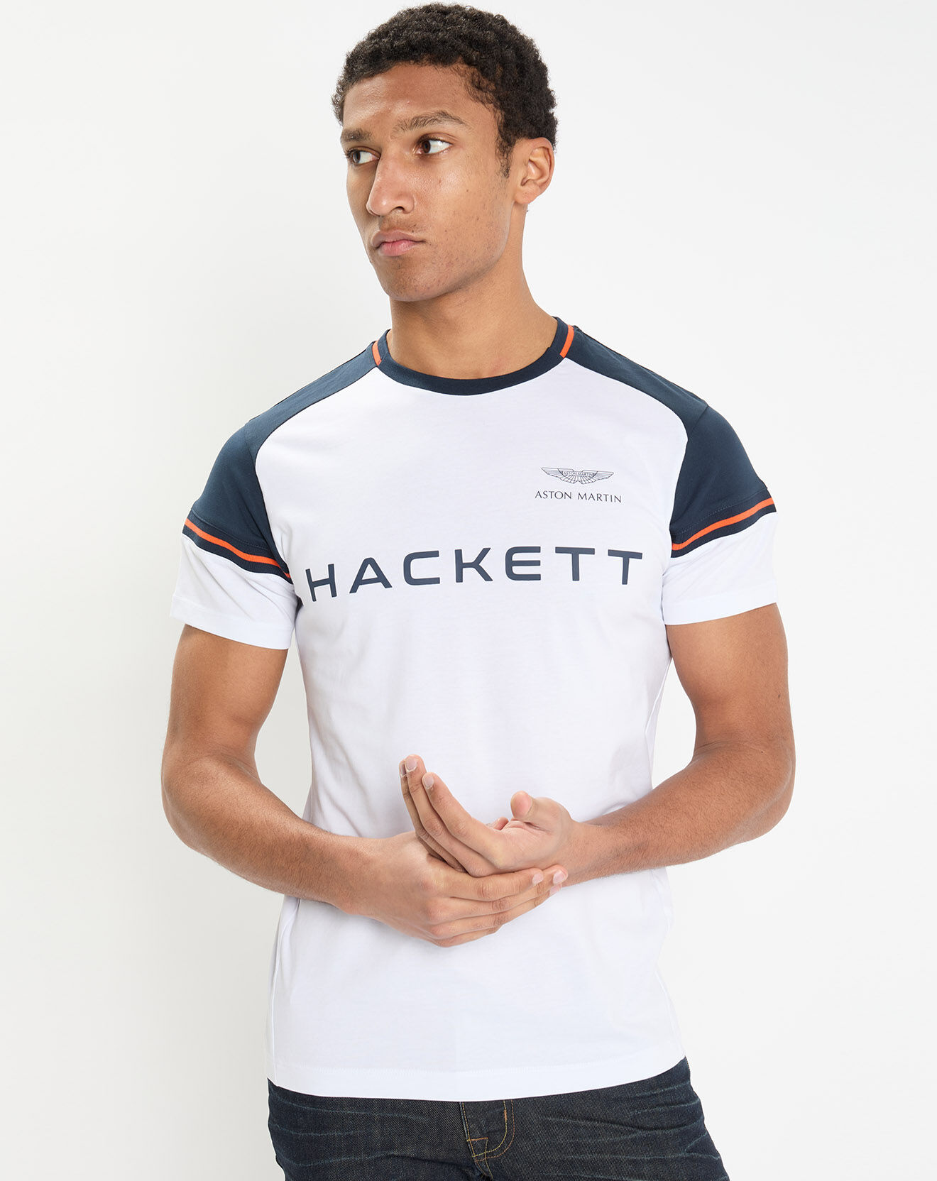Hackett London T-Shirt Regular Fit Aston Martin Racing blanc