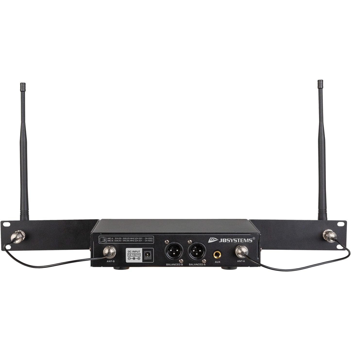 JB systems HF-PRO TWIN 2-kanaals draadloze microfoonontvanger (514 - 542 MHz)