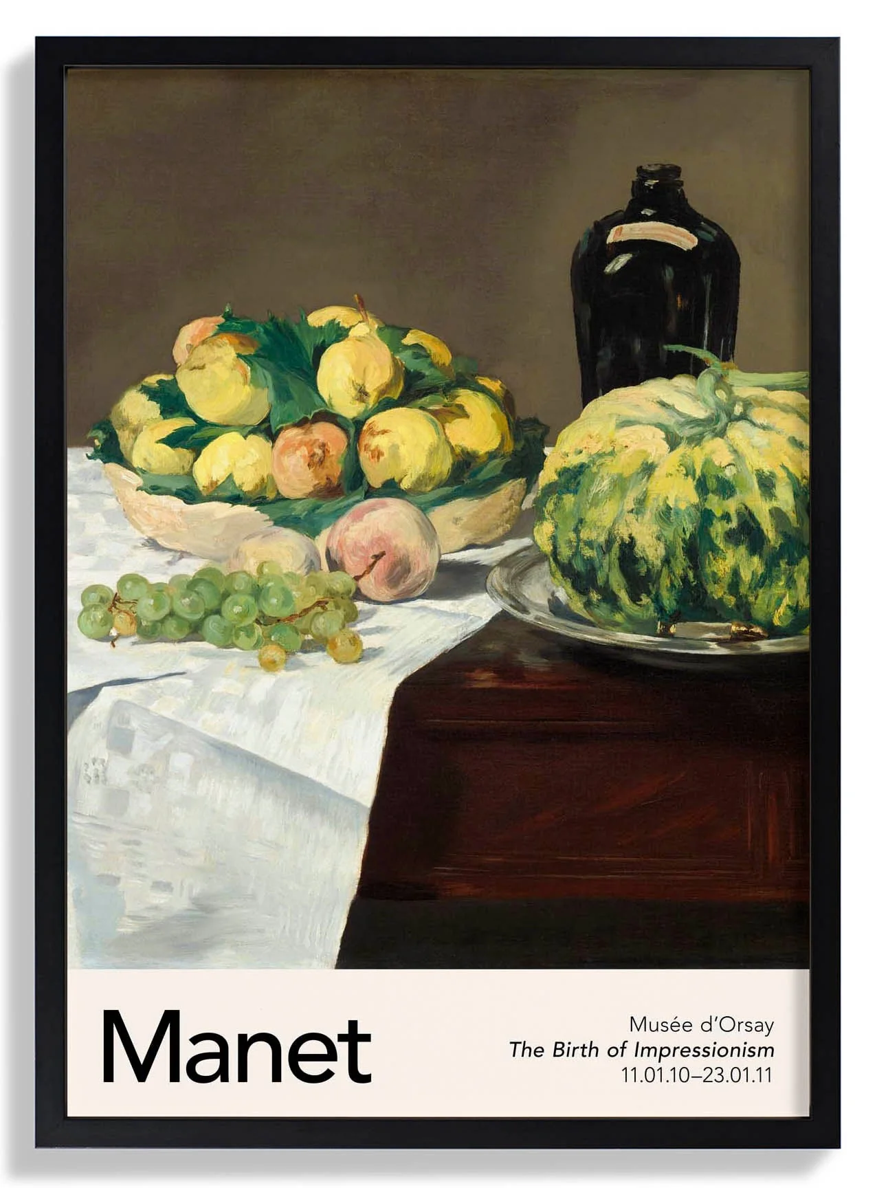 Stillleben mit Melone und Pfirsichen von Manet Ausstellung