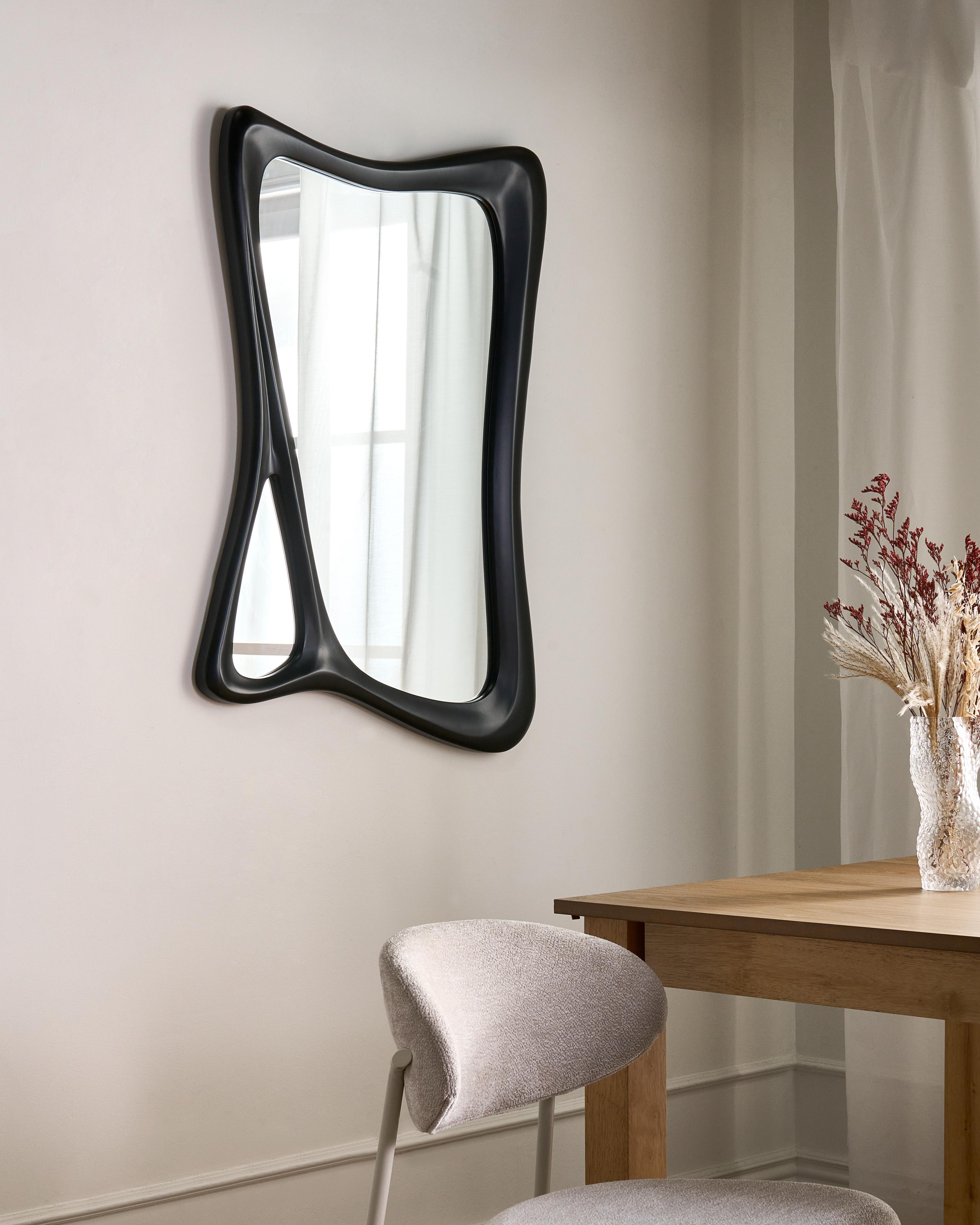 Wandspiegel LANESTER 70 cm 100 cm Zwart