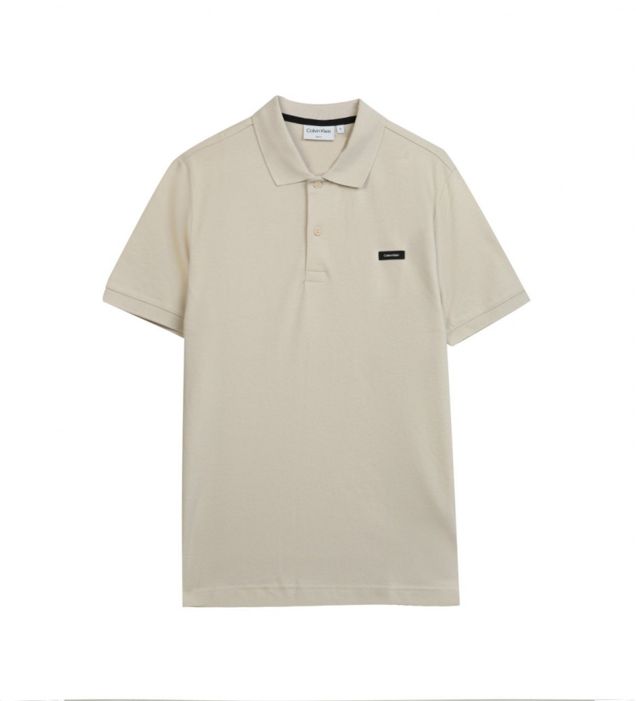 Polo Slim Calvin Klein em Piquet bege