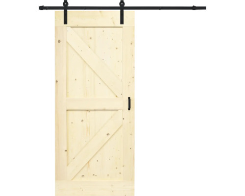 Pertura schuifdeur complete set Yorick Wales Vintage onbehandeld 950x2150 mm incl. looprail met rol, krukgarnituur
